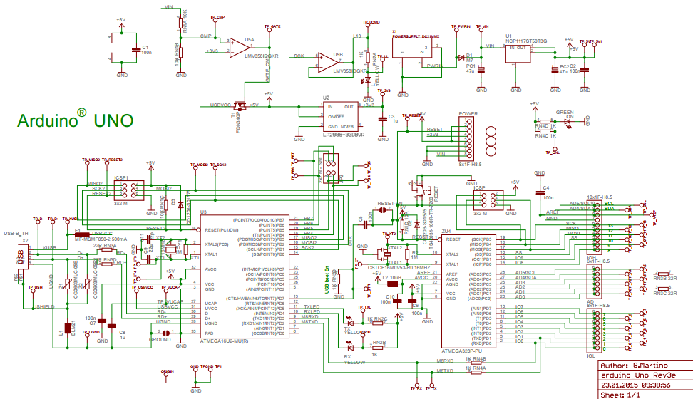 DATASHEET SCHEMATIC ARDUINO UNO